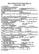 Đề cương ôn tập học kì II môn Hóa học Lớp 10 - Năm học 2018-2019